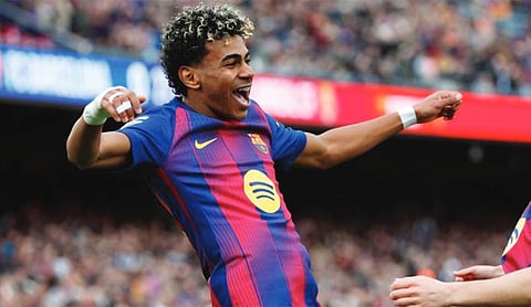 Lamine Yamal scores first hat trick for Barcelona