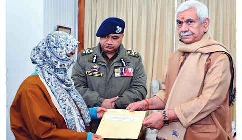 LG Sinha hands over job letters to blast victims’ kin
