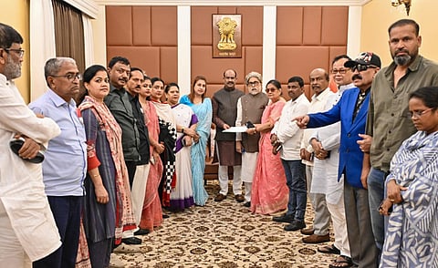 Rebel TMC MPs with Lok Sabha Speaker Om Birla. I Photo source: PTI