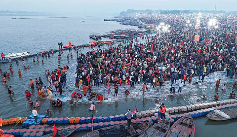 Magh Mela: 40 lakh devotees take holy dip in Ganga River