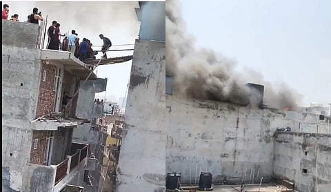 Massive fire in Noida's Mamura Village leaves around 50 families affected