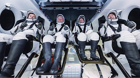 NASA sends 4 astronauts back to Earth in first medical evacuation
