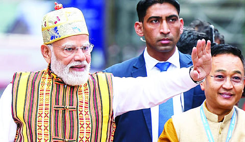 PM Modi leads mega roadshow in Gangtok