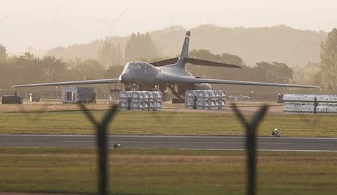 File photo: A military transport aircraft at RAF Fairford in England. (PTI Photo)