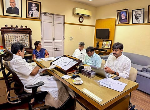File photo: Congress general secretary K C Venugopal attends a party meeting in New Delhi. (@INCIndia/X via PTI Photo).