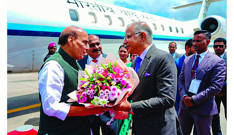 Rajnath arrives in Sri Lanka on three-day visit