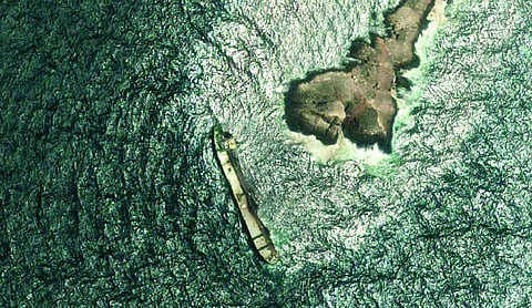 Satellite images show leaking tanker sinking off Oman