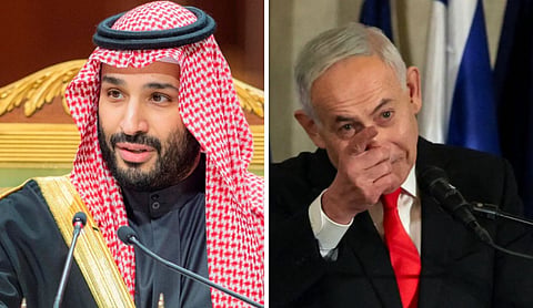 Saudi Crown Prince Mohammed bin Salman and Prime Minister of Israel Benjamin Netanyahu. File photo