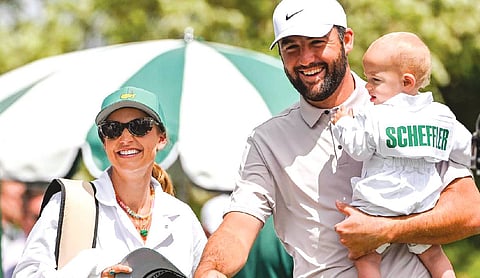 Scottie Scheffler arrives at Masters with 9-day-old son