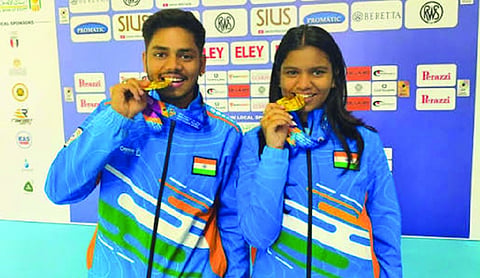 Sonam and Himanshu clinch bronze in 10m air rifle mixed team at ISSF World Cup