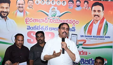 Former Khairatabad MLA Danam Nagender. Image source: DNRCongress/Facebook.