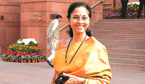 Supriya Sule meets Ajit Pawar’s mother in Baramati