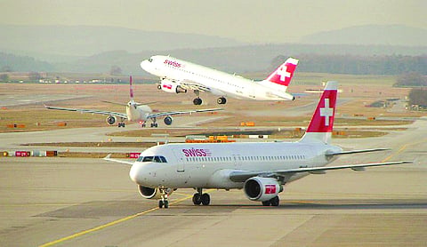 Swiss plane hit by engine fault in Delhi, four injured