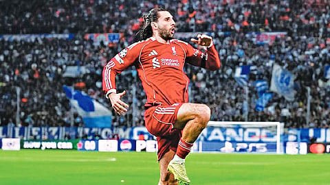 Szoboszlai’s trick free kick gave Liverpool a lead