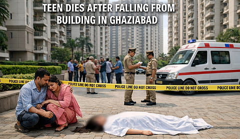 Teen dies after falling building in ghaziabad