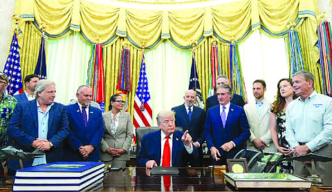 Trump blames Iran for ship strikes