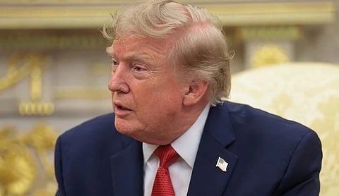 File photo: US President Donald Trump speaking during a meeting, WASHINGTON. (PTI Photo)