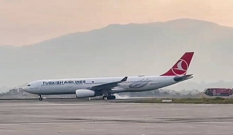 Turkish Airlines plane carrying 278 passengers catches fire during landing at Kathmandu Airport