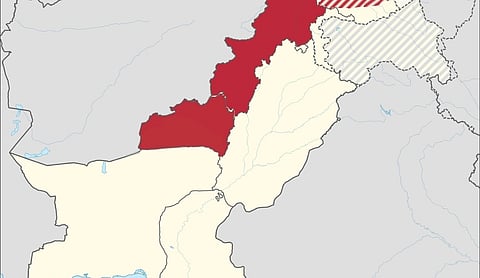 Representational image: A map showing Khyber Pakhtunkhwa. Photo: Gilgitbalti / Wikimedia Commons (public domain).