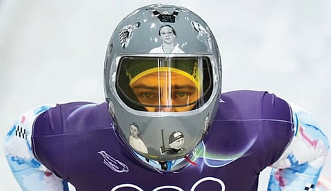 Ukrainian skeleton racer Vladyslav Heraskevych speaks at UN