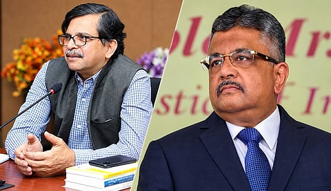 A combination image of senior advocate Muralidhar (left) and Solicitor General Tushar Mehta. (PTI Photo)
