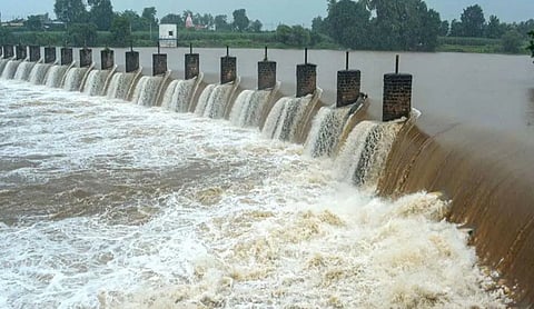The Krishna River, over which Andhra Pradesh and Telangana are locked in a water-sharing dispute. PTI image