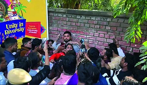 Woman YouTuber alleges assault during protest at DU