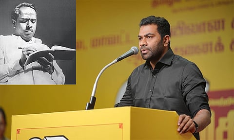 ஜனநாயக புரட்சியை நிகழ்த்திக்காட்டியவர் அண்ணா; ஆதவ் அர்ஜுனா புகழாரம்