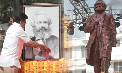 சென்னை கன்னிமாரா நூலகத்தில் கார்ல் மார்க்ஸ் சிலை: மு.க.ஸ்டாலின் திறந்து வைத்தார்