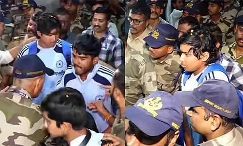 யு19 உலகக்கோப்பையை வென்று நாடு திரும்பிய இந்திய வீரர்கள்; விமான நிலையத்தில் உற்சாக வரவேற்பு