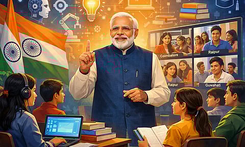 ’திறன்களை வளர்க்க தொழில்நுட்பத்தை பயன்படுத்துங்கள், அதற்கு அடிமையாகாதீர்கள்’ - பிரதமர் மோடி