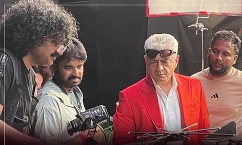விளம்பர படத்தில் அஜித்.. ஷூட்டிங் ஸ்பாட்டில் எடுத்த புகைப்படம் வைரல்