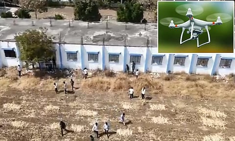 காப்பி அடித்த மாணவர்கள்... உதவி செய்த ஆசிரியர்கள்... டிரோன் கேமராவில் சிக்கிய சம்பவம்