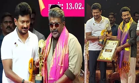 தமிழ்நாடு அரசின் திரைப்பட விருதுகளை வழங்கி கவுரவித்த துணை முதல்வர் உதயநிதி