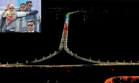 பிரம்மபுத்திரா ஆற்றின் குறுக்கே ரூ. 3 ஆயிரத்து 30 கோடியில் மேம்பாலம்; பிரதமர் மோடி திறந்து வைத்தார்...!