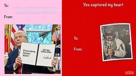 காதலர் தினம்: அமெரிக்காவின் வெள்ளை மாளிகை வெளியிட்ட போஸ்டர்களால் பரபரப்பு