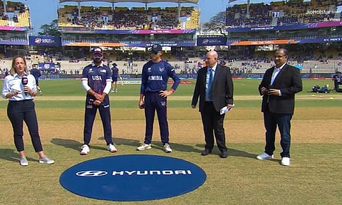 டி20 உலகக்கோப்பை: நமீபியாவுக்கு எதிராக டாஸ் வென்ற அமெரிக்கா பேட்டிங் தேர்வு