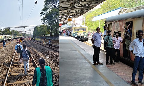 சென்னை கடற்கரை - தாம்பரம் மின்சார ரெயில்கள் ரத்து: மாலையிலும் பயணிகள் கடும் அவதி