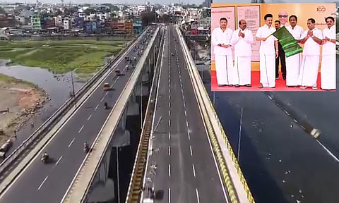 ரூ.213.80 கோடி செலவில் கட்டப்பட்டுள்ள நேதாஜி சுபாஷ் சந்திர போஸ் மேம்பாலம் - மு.க.ஸ்டாலின் திறந்து வைத்தார்