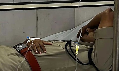 கோவில் திருவிழாவில் போலீஸ்காரர் மீது சரமாரி தாக்குதல்