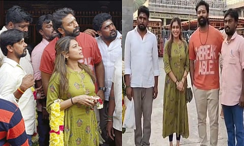 திருவண்ணாமலை கோவிலில் மனைவியுடன் சாமி தரிசனம் செய்த நடிகர் சாந்தனு!