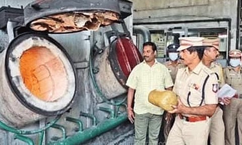 தாம்பரம் காவல் ஆணையரகத்தில் பறிமுதல் செய்யப்பட்ட ஒரு டன் கஞ்சா அழிப்பு