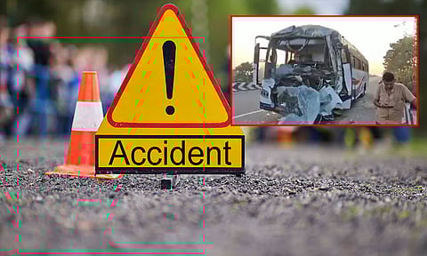 தெலுங்கானா: அரசு பஸ்-லாரி மோதல்; 10 பேர் காயம்