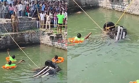 விழுப்புரம் அருகே சோகம்: சாலையோர கிணற்றில் கார் விழுந்து விபத்து - 3 வழக்கறிஞர்கள் உயிரிழப்பு