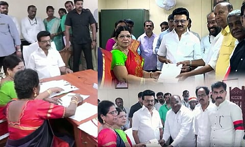மாநிலங்களவை தேர்தல்: திமுக வேட்பாளர்கள் வேட்புமனு தாக்கல் செய்தனர்