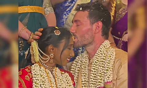 எல்லை தாண்டி மலர்ந்த காதல்... சென்னை பெண்ணை கரம்பிடித்த பிரான்ஸ் மாப்பிள்ளை