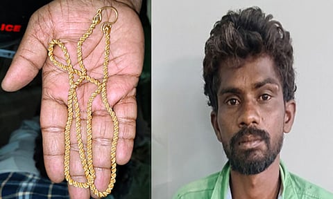 கத்தி முனையில் பெண்ணிடம் 7 சவரன் நகை பறிப்பு: 3 மணி நேரத்தில் குற்றவாளி அதிரடி கைது