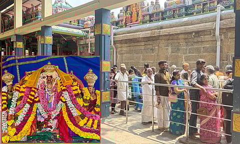 வல்லக்கோட்டை முருகன் கோவிலில் தரிசனத்திற்காக வரிசையில் காத்திருந்த பக்தர்கள்