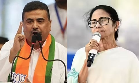 மேற்கு வங்காள சட்டசபை தேர்தல்; மம்தா பானர்ஜியை எதிர்த்து பா.ஜ.க.வின் சுவேந்து அதிகாரி போட்டி