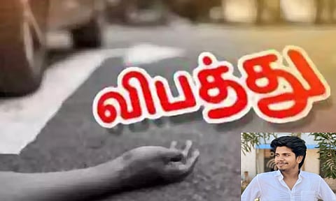 பைக் மீது லாரி மோதி தனியார் நிதி நிறுவன மேலாளர் பலி